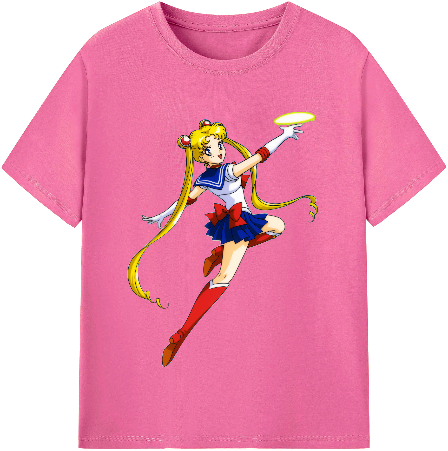 （画像用） 美少女戦士セーラームーン 月野 うさぎ つきの うさぎ Sailor Moon Tsukino Usagi レディースカジュアルプリントTシャツ（綿100％）
